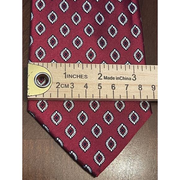 Jos. A. Bank Executive Collection Red Blue 100% Silk Mens Neck Tie Made In China - Picture 4 of 9